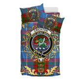 Crichton Tartan Crest Bedding Set - Golden Thistle Style